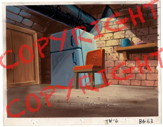 Teenage Mutant Ninja Turtles TMNT Original Production Animation Background from the 1980s cartoon of the Sewer Lair 2