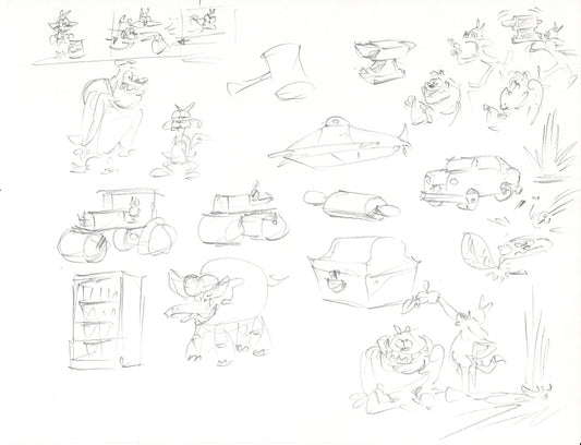 SHNOOKUMS n MEAT Disney Production Animation Drawing frm Animators Estate 1995 2