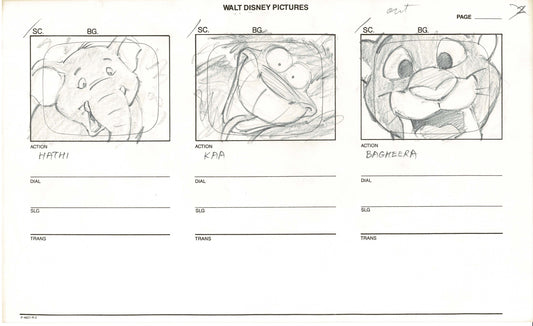 JUNGLE CUBS Disney Production Animation Storboard Drawing from Animators Estate 1996-8 2