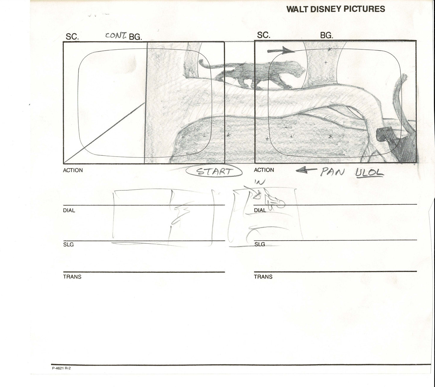 JUNGLE CUBS Disney Production Animation Storyboard Drawing from Animator Wendell Washer's Estate 1996-8 3