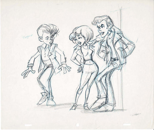 GREASE Cartoon Production Animation Character/Model Drawing from Ralph Bakshi A-45