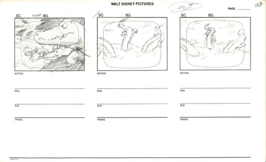 JUNGLE CUBS Disney Production Animation Storyboard Drawing from Animator Wendell Washer's Estate 1996-8 4