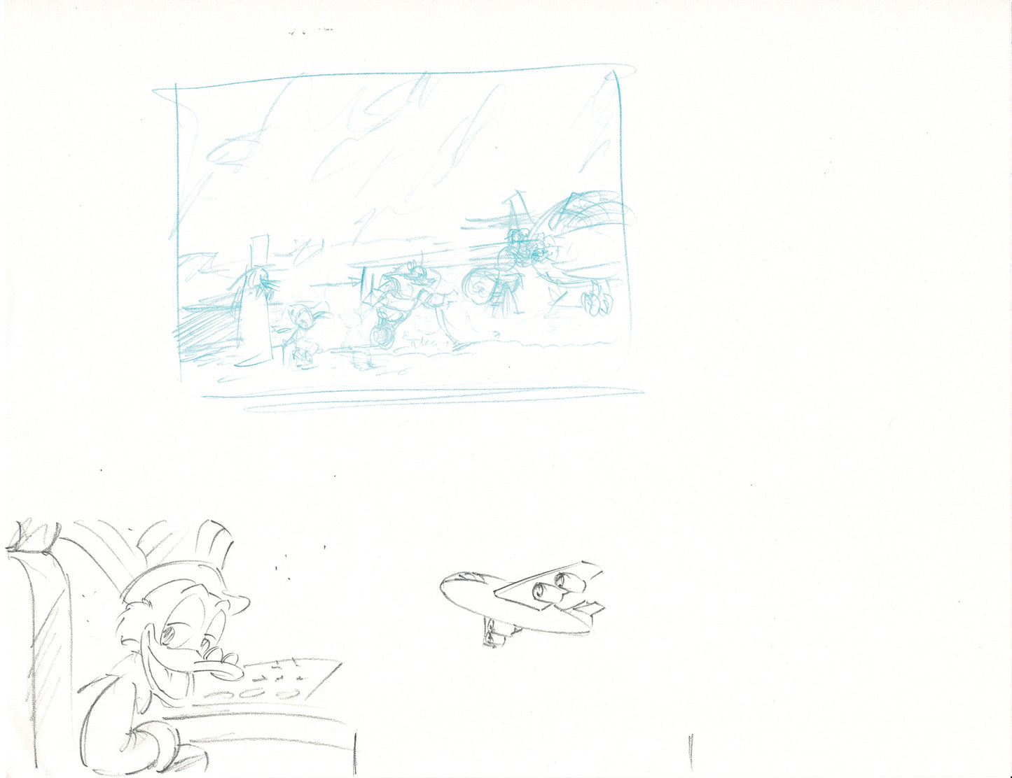 DUCKTALES Walt Disney Production Animation Drawing from Animator Wendell Washer's Estate 87-90 59