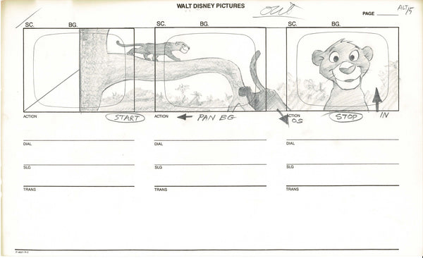 JUNGLE CUBS Disney Production Animation Storyboard Drawing from Animat ...