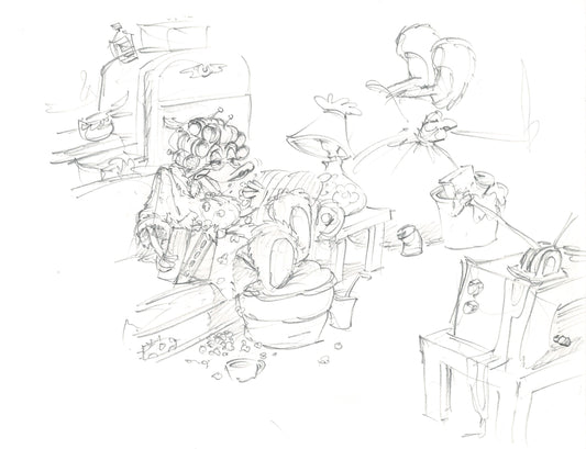 DUCKTALES Walt Disney Production Animation Drawing from Animator Wendell Washer's Estate 87-90 62