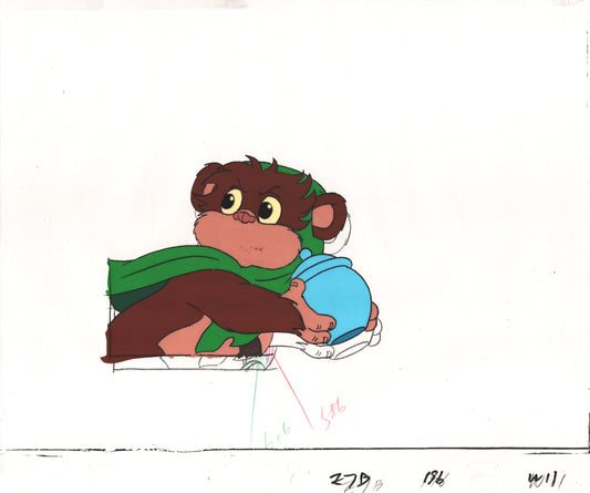 Star Wars: Ewoks Original Production Animation Cel and Drawing (drawing is stuck) from Lucasfilm C-W11