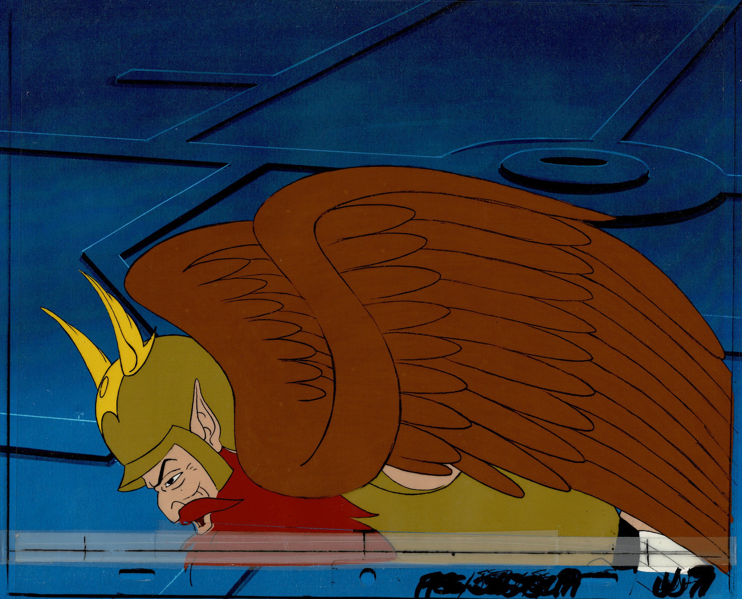 Flash Gordon Production Animation Cel and Background Filmation 1979 w7f