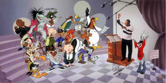 We Are the Tunes Looney Tunes Warner Brothers Limited Edition Animation Cel of 750 Signed by Quincy Jones with Bugs Bunny and More