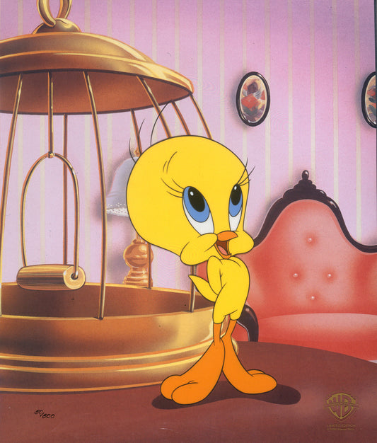 Classic Tweety Looney Tunes Warner Brothers Limited Edition Animation Cel of 500