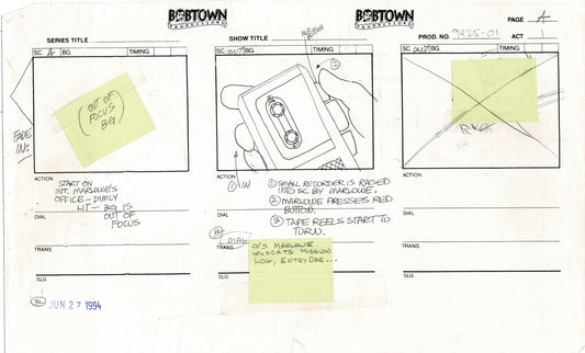 Jim Lee Wildc.a.t.s. Wildcats Production Animation Storyboard Nelvana 1994-5 D1-001