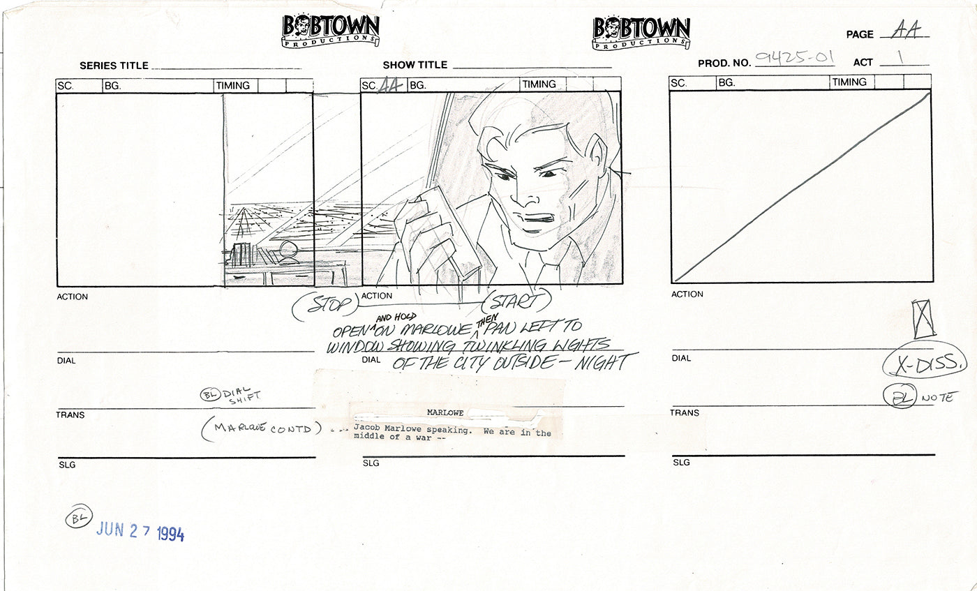 Jim Lee Wildc.a.t.s. Wildcats Production Animation Storyboard Nelvana 1994-5 D1-002