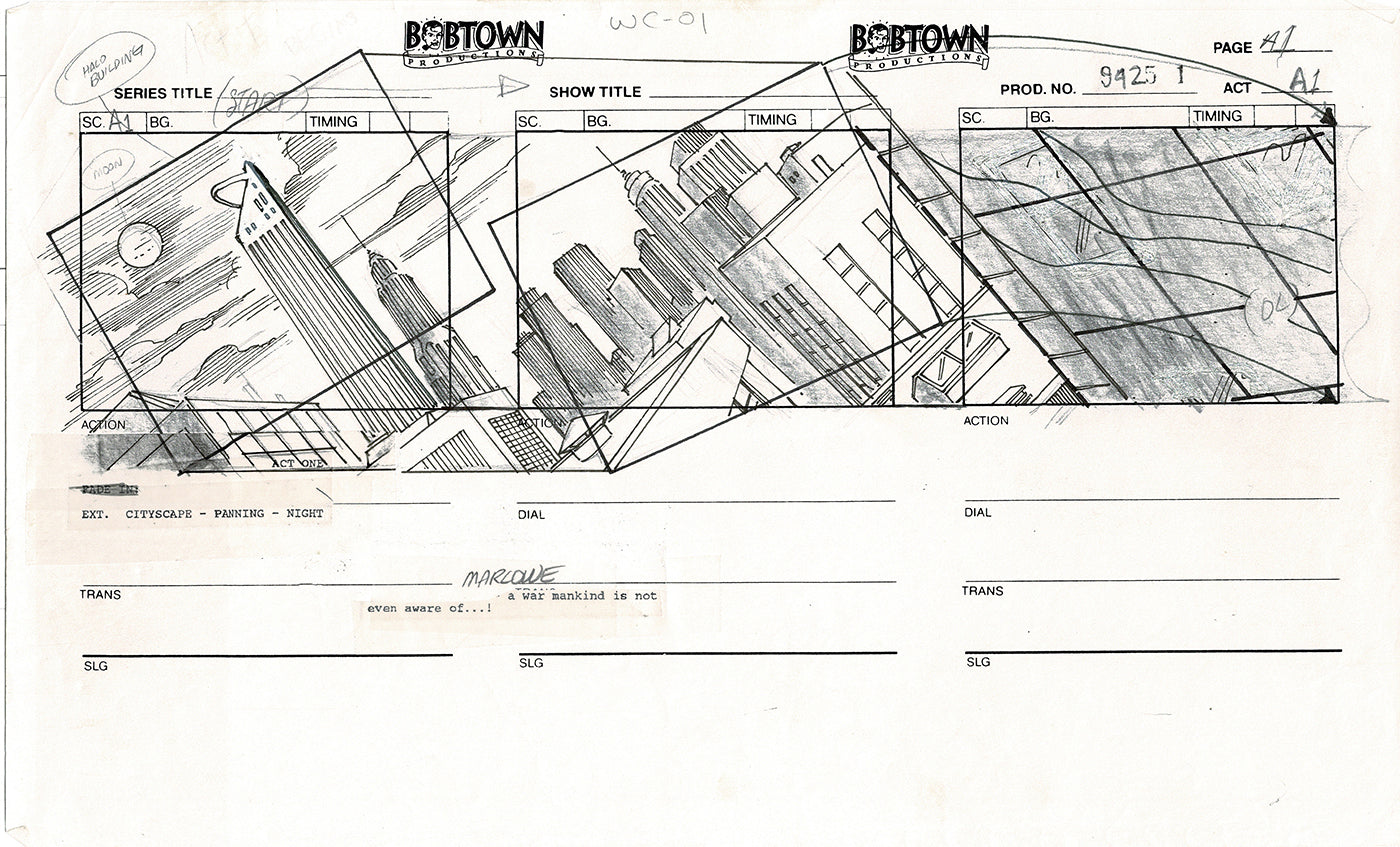 Jim Lee Wildc.a.t.s. Wildcats Production Animation Storyboard Nelvana 1994-5 D1-003