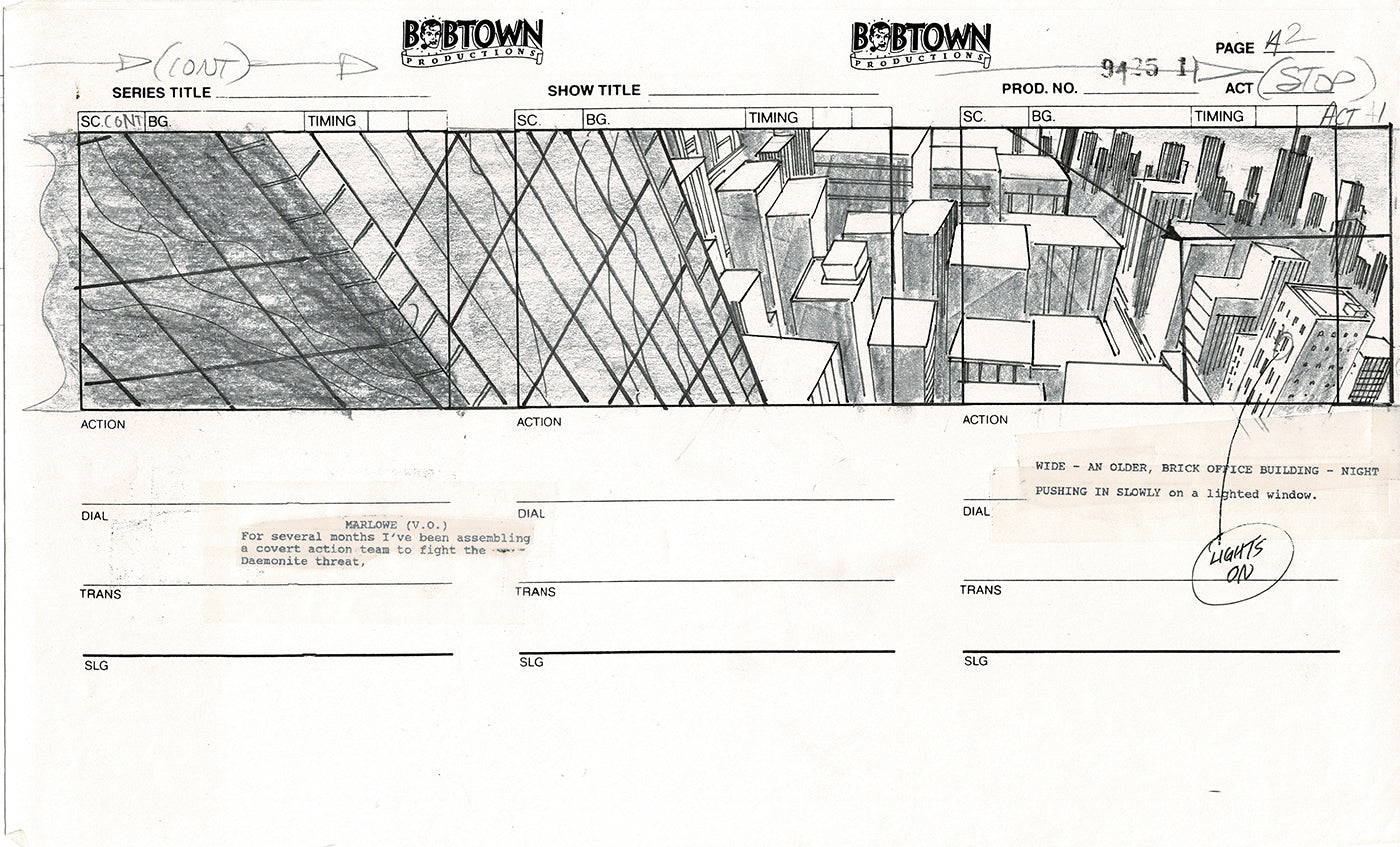 Jim Lee Wildc.a.t.s. Wildcats Production Animation Storyboard Nelvana 1994-5 D1-004