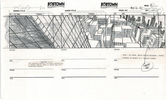 Jim Lee Wildc.a.t.s. Wildcats Production Animation Storyboard Nelvana 1994-5 D1-004