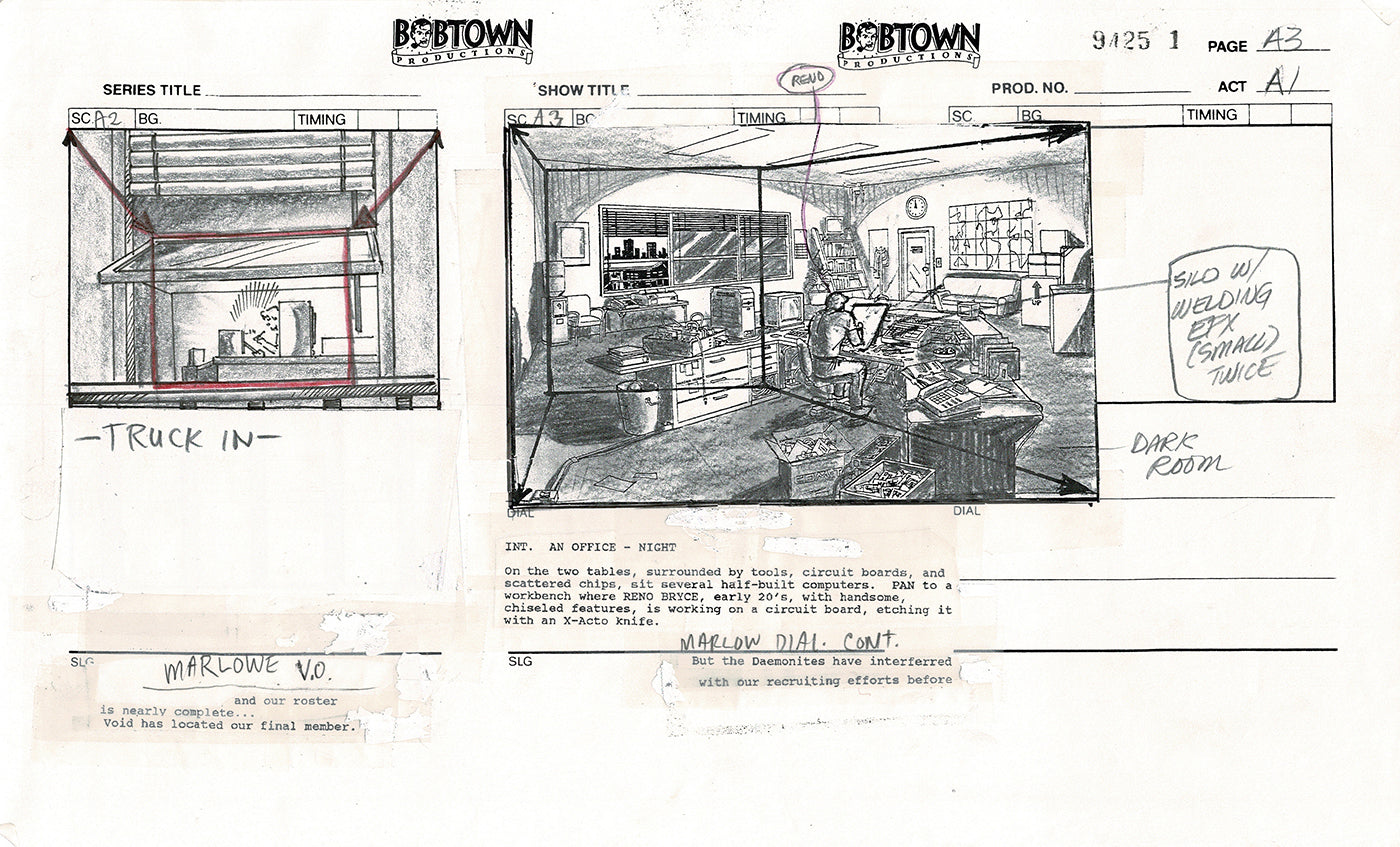 Jim Lee Wildc.a.t.s. Wildcats Production Animation Storyboard Nelvana 1994-5 D1-005