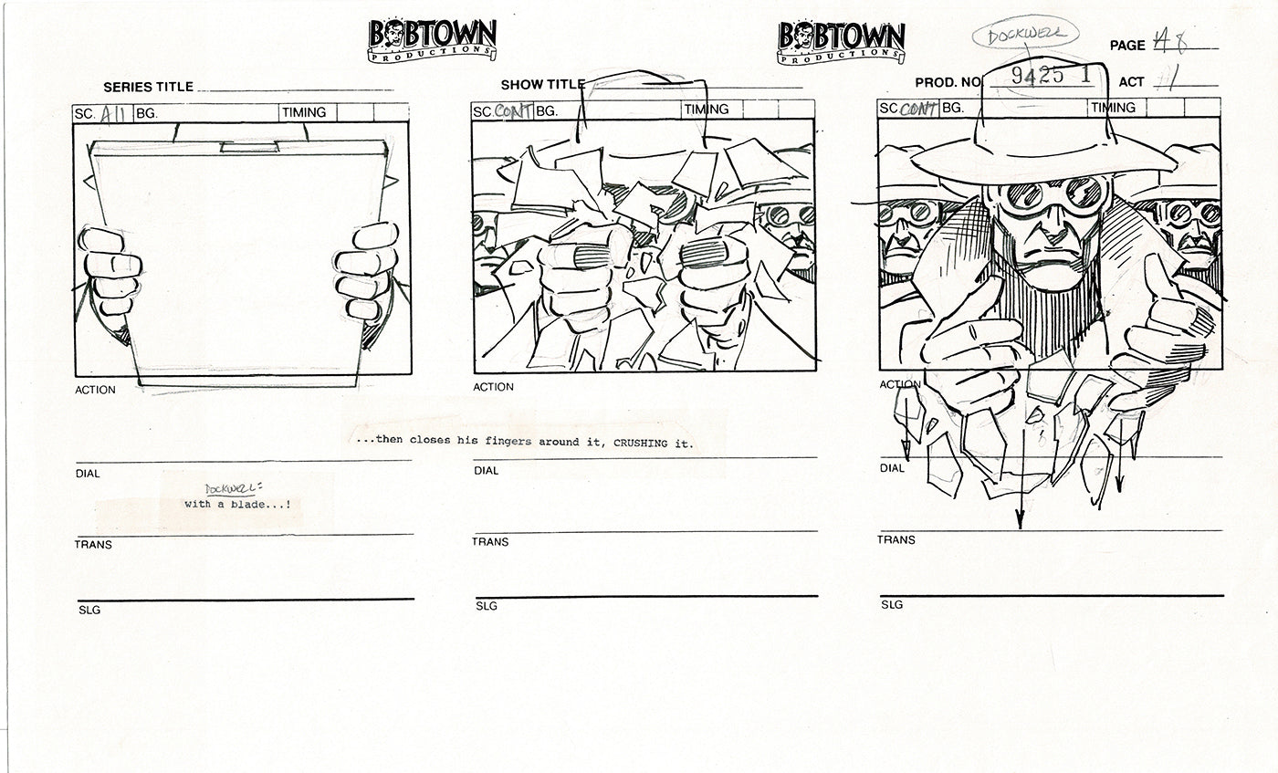 Jim Lee Wildc.a.t.s. Wildcats Production Animation Storyboard Nelvana 1994-5 D1-010