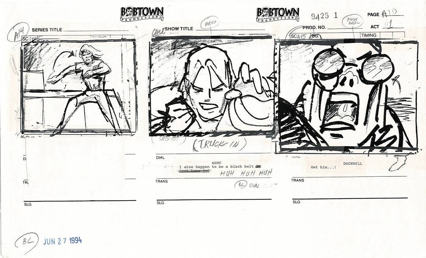 Jim Lee Wildc.a.t.s. Wildcats Production Animation Storyboard Nelvana 1994-5 D1-012