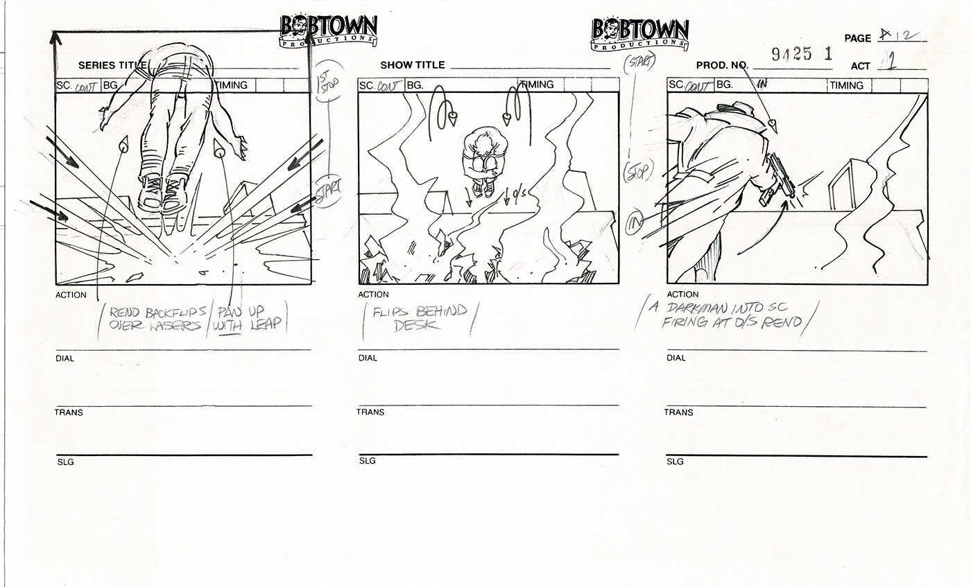 Jim Lee Wildc.a.t.s. Wildcats Production Animation Storyboard Nelvana 1994-5 D1-014