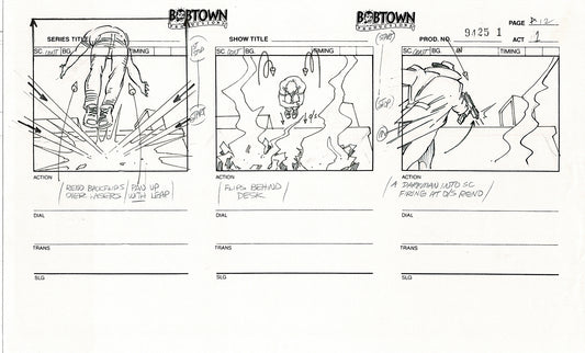 Jim Lee Wildc.a.t.s. Wildcats Production Animation Storyboard Nelvana 1994-5 D1-014