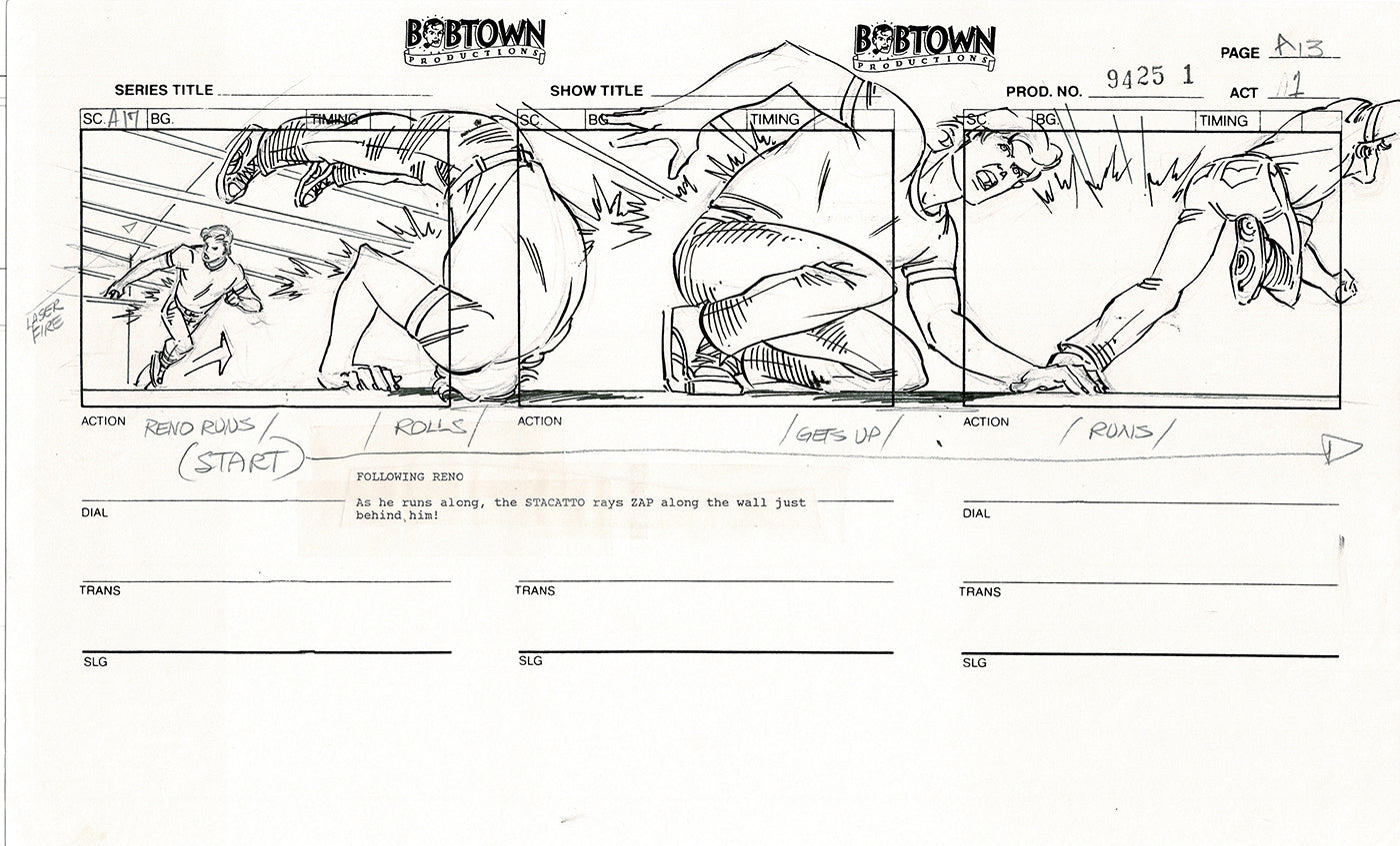 Jim Lee Wildc.a.t.s. Wildcats Production Animation Storyboard Nelvana 1994-5 D1-015