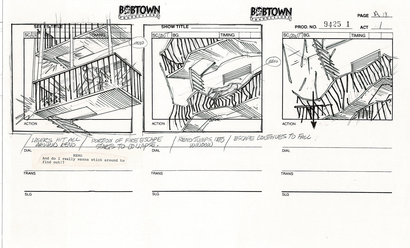 Jim Lee Wildc.a.t.s. Wildcats Production Animation Storyboard Nelvana 1994-5 D1-021