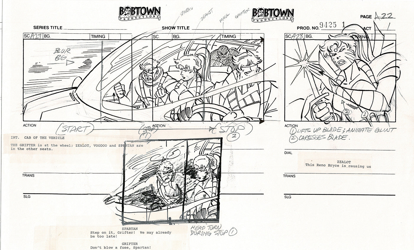 Jim Lee Wildc.a.t.s. Wildcats Production Animation Storyboard Nelvana 1994-5 D1-024