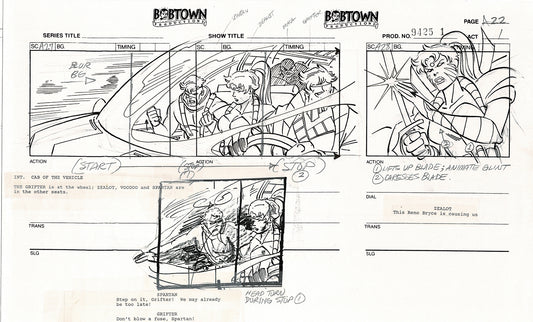 Jim Lee Wildc.a.t.s. Wildcats Production Animation Storyboard Nelvana 1994-5 D1-024