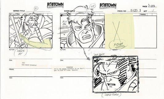 Jim Lee Wildc.a.t.s. Wildcats Production Animation Storyboard Nelvana 1994-5 D1-025