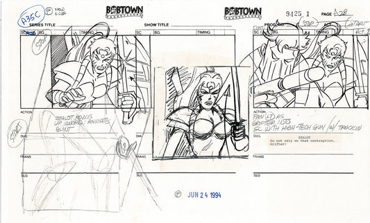 Jim Lee Wildc.a.t.s. Wildcats Production Animation Storyboard Nelvana 1994-5 D1-032