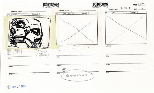 Jim Lee Wildc.a.t.s. Wildcats Production Animation Storyboard Nelvana 1994-5 D1-040