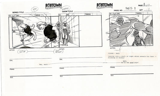 Jim Lee Wildc.a.t.s. Wildcats Production Animation Storyboard Nelvana 1994-5 D1-042