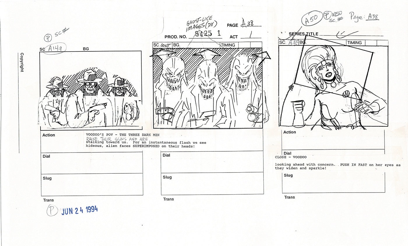 Jim Lee Wildc.a.t.s. Wildcats Production Animation Storyboard Nelvana 1994-5 D1-043
