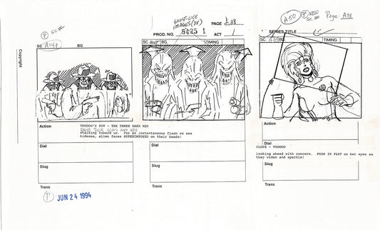 Jim Lee Wildc.a.t.s. Wildcats Production Animation Storyboard Nelvana 1994-5 D1-043