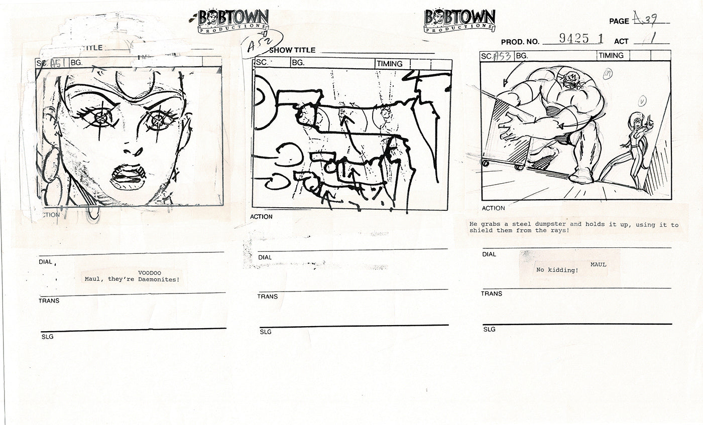 Jim Lee Wildc.a.t.s. Wildcats Production Animation Storyboard Nelvana 1994-5 D1-044