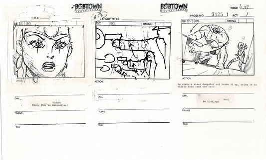 Jim Lee Wildc.a.t.s. Wildcats Production Animation Storyboard Nelvana 1994-5 D1-044