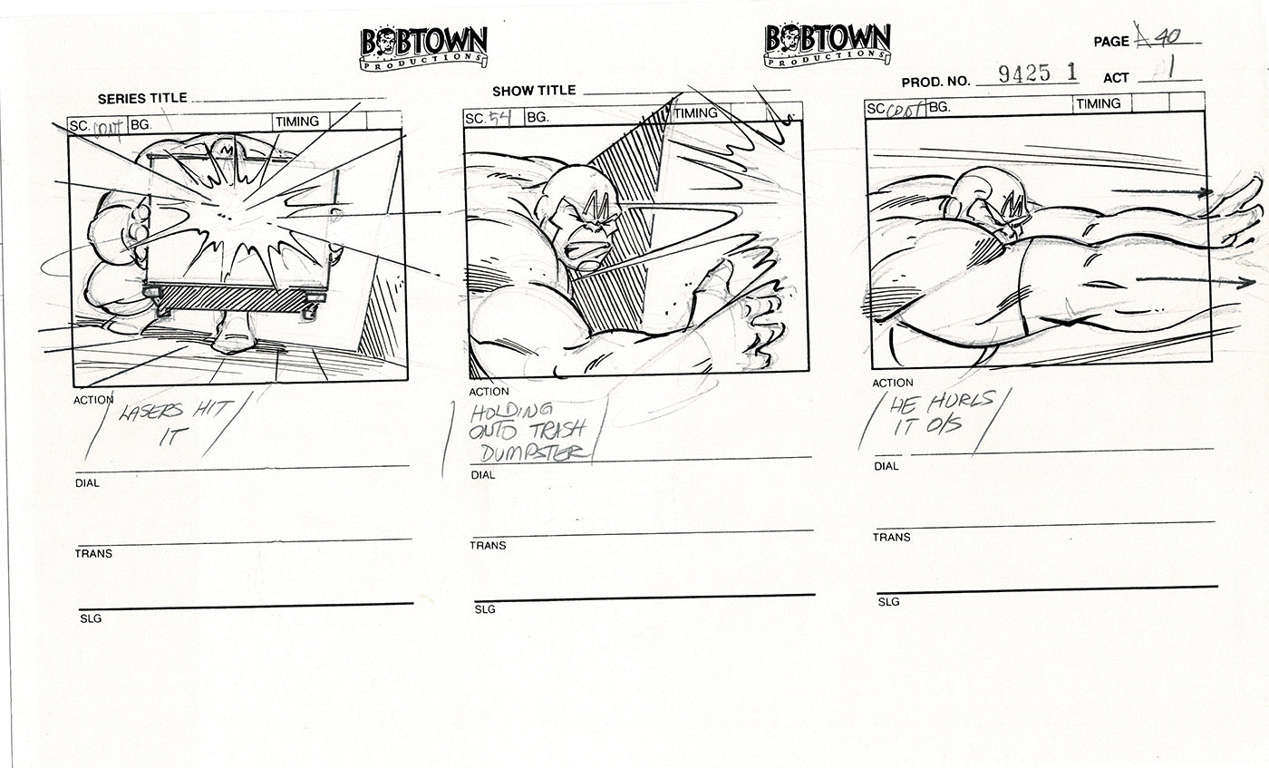 Jim Lee Wildc.a.t.s. Wildcats Production Animation Storyboard Nelvana 1994-5 D1-045