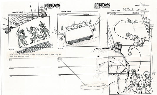 Jim Lee Wildc.a.t.s. Wildcats Production Animation Storyboard Nelvana 1994-5 D1-046