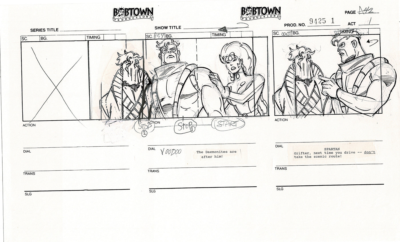 Jim Lee Wildc.a.t.s. Wildcats Production Animation Storyboard Nelvana 1994-5 D1-047