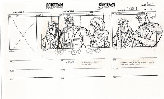 Jim Lee Wildc.a.t.s. Wildcats Production Animation Storyboard Nelvana 1994-5 D1-047