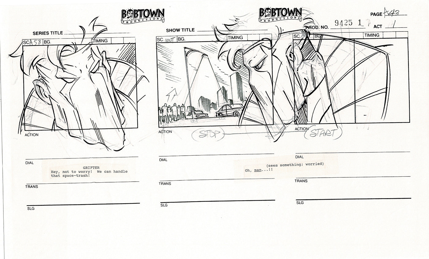 Jim Lee Wildc.a.t.s. Wildcats Production Animation Storyboard Nelvana 1994-5 D1-048