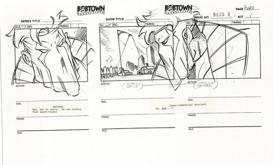Jim Lee Wildc.a.t.s. Wildcats Production Animation Storyboard Nelvana 1994-5 D1-048