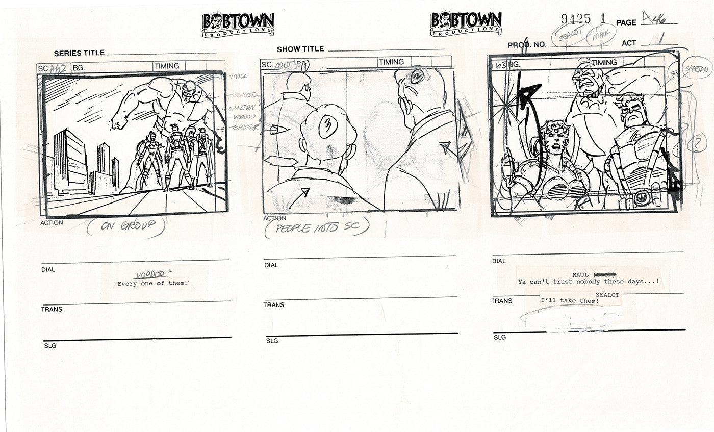Jim Lee Wildc.a.t.s. Wildcats Production Animation Storyboard Nelvana 1994-5 D1-051