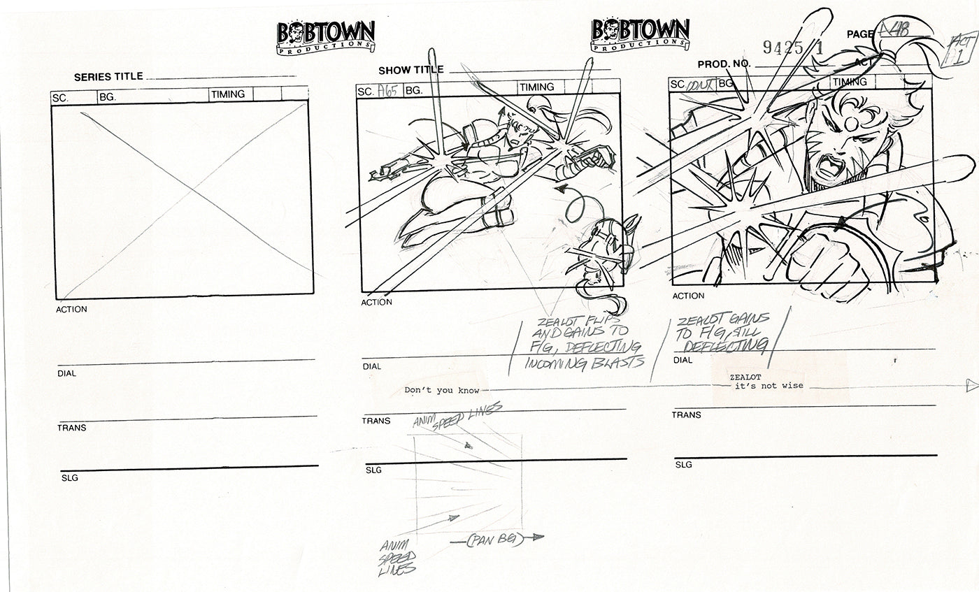Jim Lee Wildc.a.t.s. Wildcats Production Animation Storyboard Nelvana 1994-5 D1-053