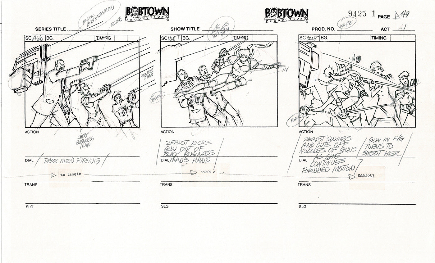 Jim Lee Wildc.a.t.s. Wildcats Production Animation Storyboard Nelvana 1994-5 D1-054