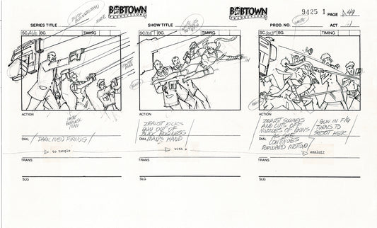 Jim Lee Wildc.a.t.s. Wildcats Production Animation Storyboard Nelvana 1994-5 D1-054