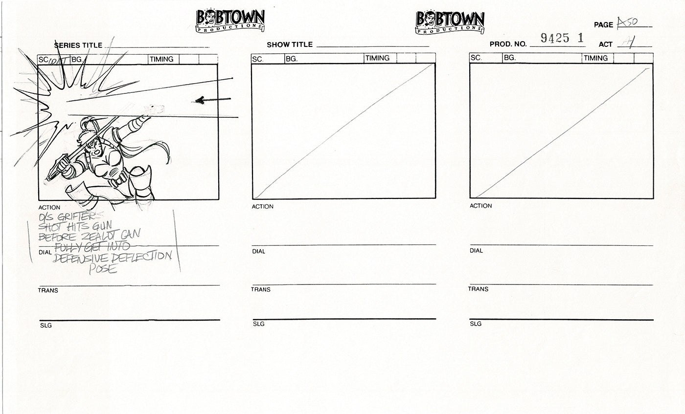 Jim Lee Wildc.a.t.s. Wildcats Production Animation Storyboard Nelvana 1994-5 D1-055