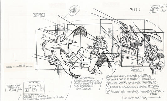 Jim Lee Wildc.a.t.s. Wildcats Production Animation Storyboard Nelvana 1994-5 D1-056