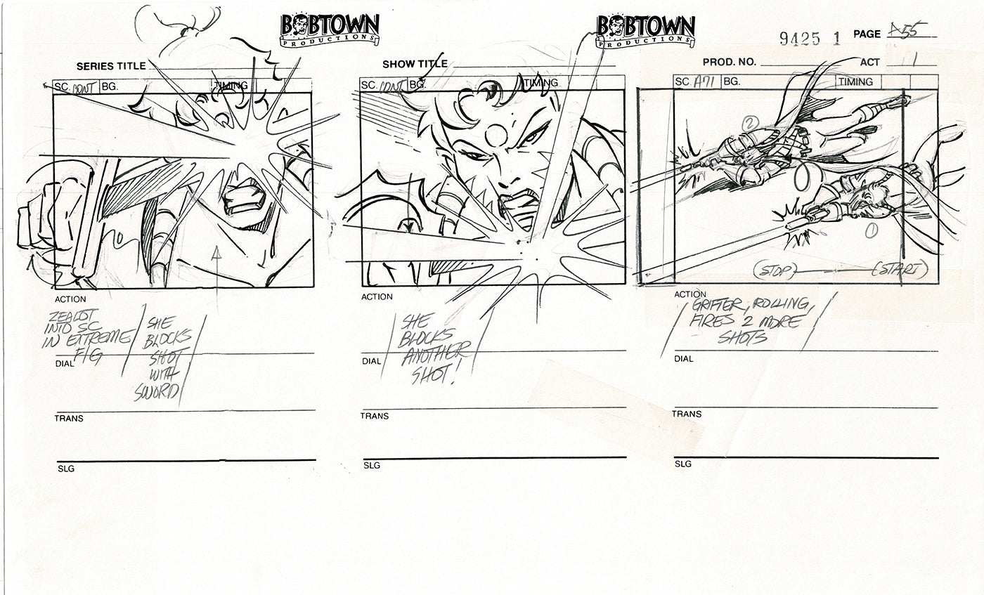 Jim Lee Wildc.a.t.s. Wildcats Production Animation Storyboard Nelvana 1994-5 D1-060