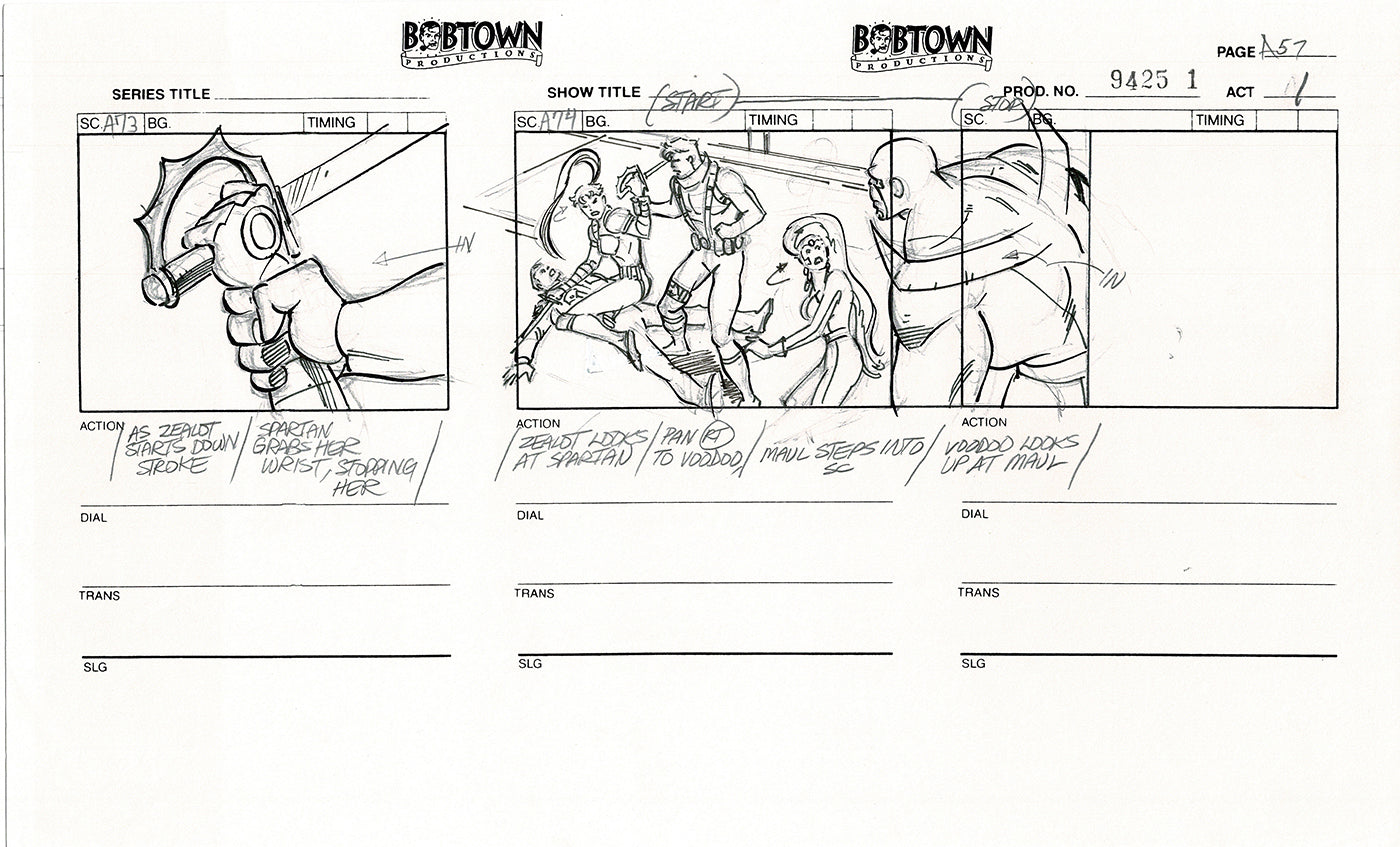 Jim Lee Wildc.a.t.s. Wildcats Production Animation Storyboard Nelvana 1994-5 D1-062