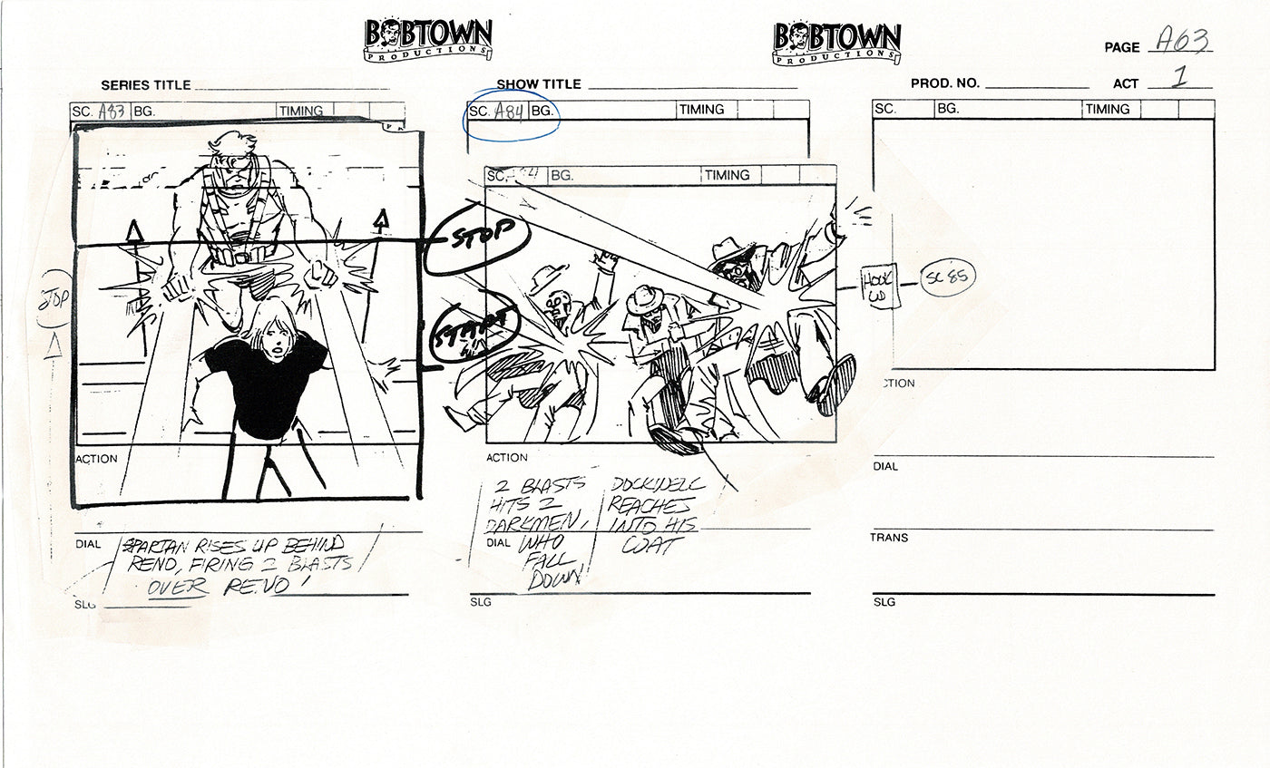 Jim Lee Wildc.a.t.s. Wildcats Production Animation Storyboard Nelvana 1994-5 D1-069